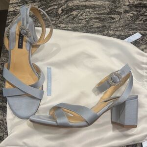Margaux The City Sandal, 36.5, Powder Blue Satin ✨ 🔮